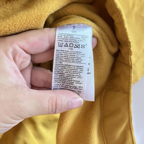 Old Navy Women's Hooded Anorak Rain Jacket Mustard Yellow Size S - Picture 5 of 5